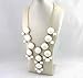 Color Bubble BIB Statement Fashion Necklace - Pure White