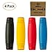 Pack of 4 Fidget Stick Roller Anxiety Stress Relief Focus Desk Toy Boredom Rolling Finger Gadget for Children Adults Premium Quality Solid Wood (Multicolor-Set1)
