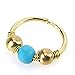 DZT1968 6/8/10mm Stainless Steel Turquoise Nostril Hoop Nose Earring Piercing Jewelry (8mm, Gold)