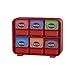 Mind Reader 6 Drawer Tea Bag Holder and Organizer, Red