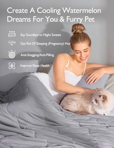 Momcozy Life CoolMurm Cooling Comforter for Hot Sleepers, King/Cali King 106"x90" Pregnancy Cooling Blanket, All-Season Lightweight Soft Breathable Cooling Quilt Duvet, Cool All Night, Deep Light Grey