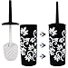 Blue Donuts Bathroom Accessories Set Complete, Toilet Brush and Holder, Trash Can, Toothbrush Holder, Black, 7 Pieces