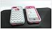 DELUXE Chevron Wave Hybrid Rubber Silicone Cover Case For iPhone 5 5S, Chevron Wave Print Hard Soft High Impact Hybrid Armor Case Combo for iPhone 5 5S, Hybrid 3 PIECE ZEBRA HARD PROTECT CASE COVER SKIN FOR iPhone 5 5S (Gary+ Pink)