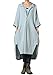 Mordenmiss Women's New Hi-Low Hem Plus Size Dresses with Pockets XL-Blue