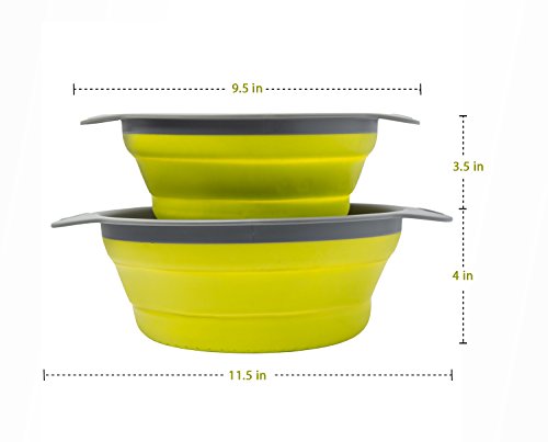 image for Colander Set - 2 Collapsible Colanders (Strainers) Set By Comfify - In