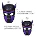 Zhengya Full Face Mask Dog Puppy Hood Leather Helmet Removable Mouth Cosplay Costume Party Props£¨Black&Purple