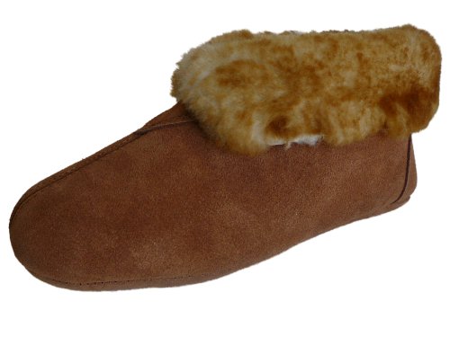 Model 9-75 - Woolworks Men's Australian Sheepskin Slippers - Soft Leather Sole