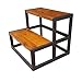 Design 59 inc Acacia Hardwood Step Stool/Bed Steps/Plant Stand, NO Assembly Required Retro Walnut