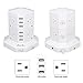 Futuresky Smart 4-Outlet Home / Office Surging Power Strip 3000W 110-250V Worldwide Voltage Power Socket With 6 USB Outputs for Smartphone & Tablet Including 6.5 Feet White Cord