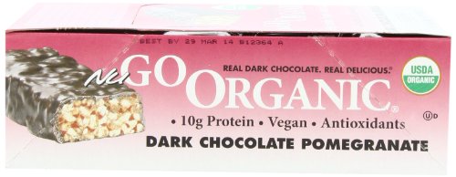NuGo Organic 10g Vegan Protein Gluten Free 190 Calorie Count, Dark Chocolate Pomegranate, 21.12 Ounce, (Pack of 12)