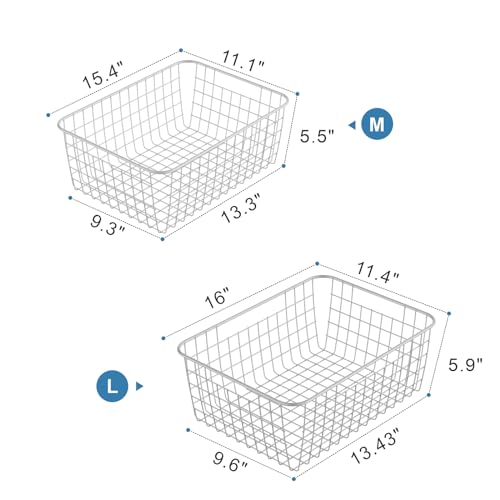 iSPECLE Upright Freezer Organizer Bins 2 Large 2 Medium Freezer