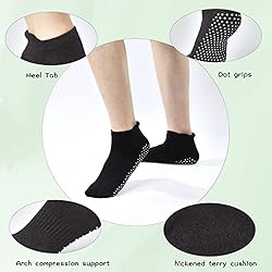 4 Pairs Unisex Non Slip Grip Socks for Yoga