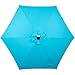 Sundale Outdoor 9FT Solar Powered 24 LED Lighted Patio Umbrella Table Market Umbrella with Crank for Garden, Deck, Backyard, Pool, 6 Steel Ribs, 100% Polyester Canopy, No Tilt (Light Blue)