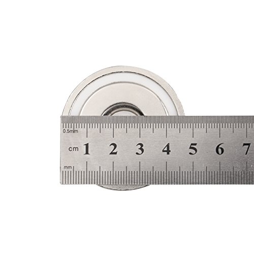 Wukong 165 LB Pulling Force Round Neodymium Magnet with Countersunk Hole and Eyebolt, Diameter 1.89INCH(48MM) For Multi-Purpose.