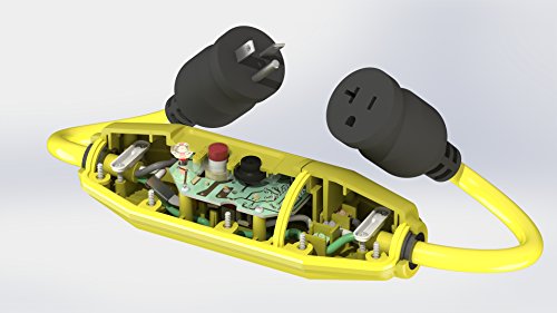 Tower Manufacturing 30396002-08 Manual-Reset 20 AMP Inline GFCI Cord, 2 Feet, Yellow