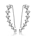 Amaer 7 Crystals Ear Cuffs Hoop Climber S925 Sterling Silver Earrings Clip-Ons Earring