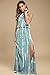 Blooming Jelly Women's Tie Back Halter Backless Drawstring Waist Tie Dye Split Summer Maxi Dress(M,Green)