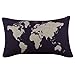 Pillowcase, Ammazona Dark Blue World Map Burlap Linen Pillow Case Decorative Pillow Cushion Cover