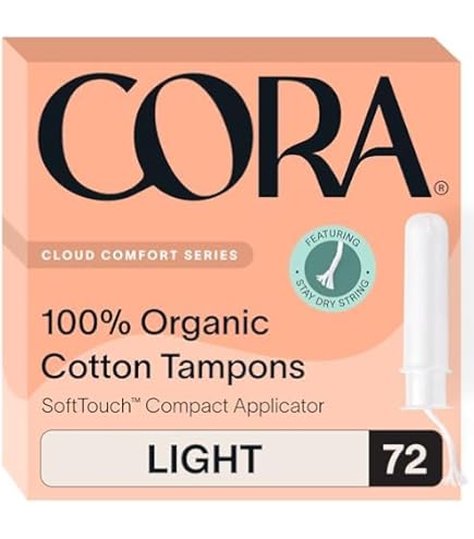 Amazon.com: Cora Organic Cotton Tampons Multipack (72 Regular, 72