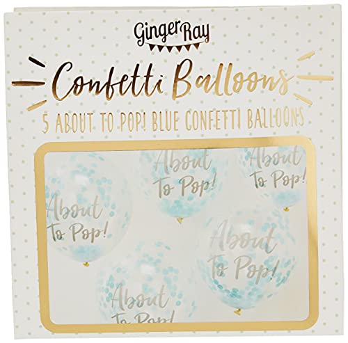 Ginger Ray – Lot de 5 ballons de décoration pour fête prénatale, bleu