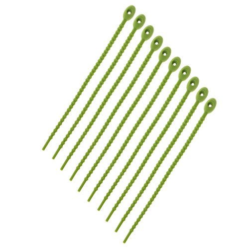 Onpiece Silicone Bag Ties Cable Management Zip Tie Twist All Purpose Multi Use Bag Clip, Set of 10 (Green) - Thumbnail 2