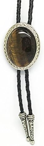 Bolo Tie with Natural Tiger Eye Stone Celtic Style Necktie