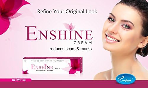 Enshine Cream Glycolic Acid,Arbutin,Kojic Acid Cream Reduces Scars and Marks 15 Grams