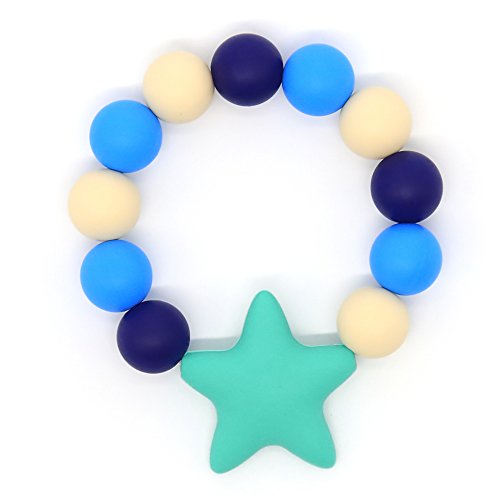 Vizbrite Teether Ring for Baby Infant and Toddler Soft hygienic silicone toys, Grade Silicone Eco Friendly BPA Free & Freezer Safe- Sore Gums Pain Relief ( Blue ) - Thumbnail 6