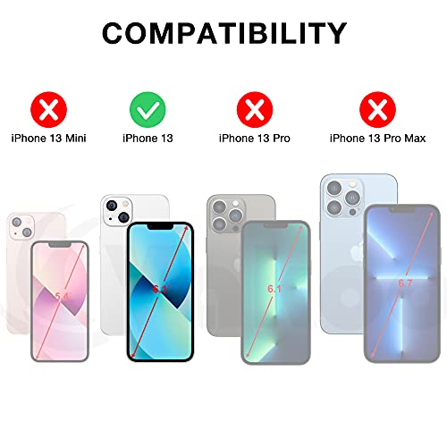 Vakoo Crystal Clear Kompatibel für iPhone 13 Hülle 2021, Militärschutz Stoßfeste Kratzfeste Schutzhülle Transparent Case Dünne Handyhülle (6,1 Zoll) - Durchsichtig