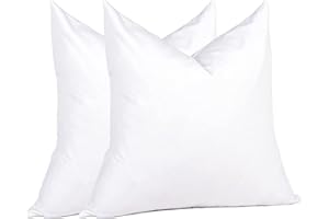 Euro Pillow Inserts 24 x 24 (Pack of 2, White), Down Feather Pillow Stuffer, Premium White Pillows for Bed, Couch, and Cushio