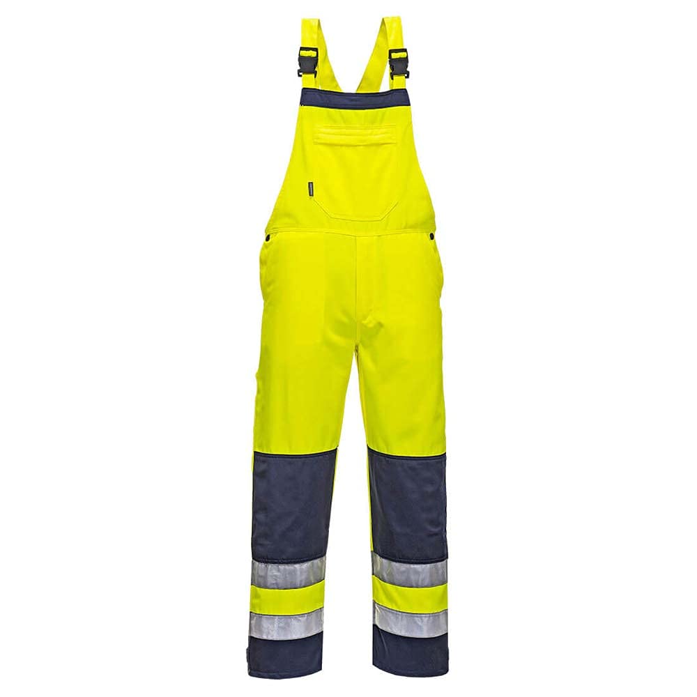 Portwest Girona Hi-Vis Bib and Brace, Size: M, Colour: Yellow/Navy, TX72YNRM
