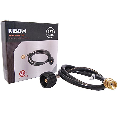 KIBOW 4Ft LongType 1(QCC 1) Propane Tank Hose Adapter/Connects 1LB Propane Tank Connector Appliances to a Refillable Bulk Propane Cylinder-CSA Certified