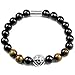 ONE ION Gold Nero Power Bracelet - Tourmaline and Tiger Eye - Permanent Magnets - 3 Sizes (8.25 Inches)