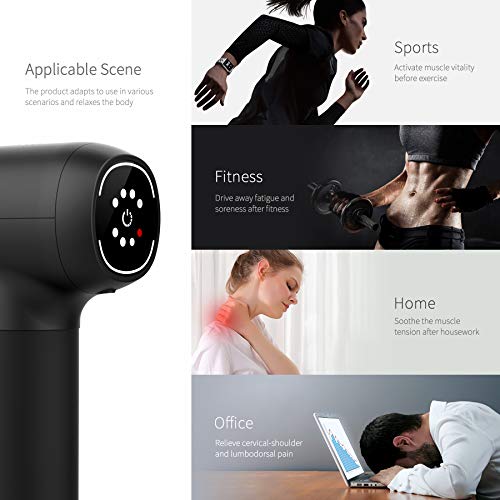 SIWENLYFIT Muscle Massage Gun, Handheld Deep Tissue Massager Electric Quiet Portable Massage Gun for Pain Relief, Speed Adjustable Professional Body Percussion Muscle-Relax Puncher Fascia Gun
