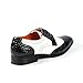 Ferro Aldo M-109185 Black White Men's Lace Up Wing Tip Proforated Oxford Dress Shoes w/ Leather Lining