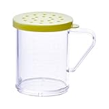 Winco PDG-10Y, 10 Oz Plastic Dredge with Rose Snap-on Lid, Seasoning Sugar Spice Pepper Shaker