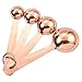 Juvale 4-Piece Set of Stainless Steel Measuring Spoon Set - Copper-Plated Metal Measuring Spoons, Precision Measuring Spoon Set for Baking, Cooking, Dry and Liquid Ingredients
