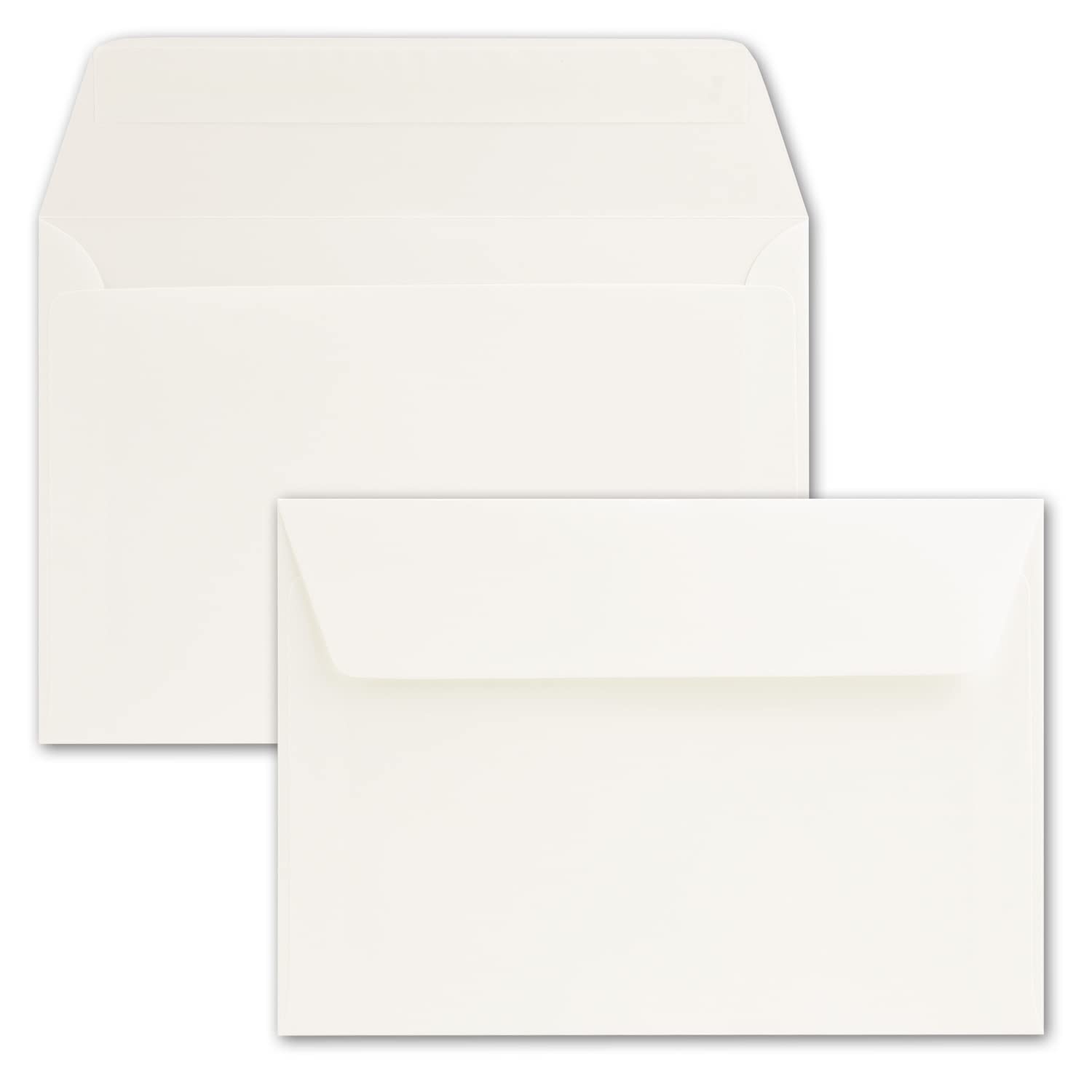 Envelopes DIN B6 - 12 x 18 cm - with pressure-sensitive adhesive, cream 90g/m² 100 Umschläge cream