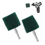 2 Cylinder Scuff Balls 180 Grit - Use with Power Drill Impact Driver - Quick-Change Hex Shank