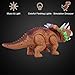 WomToy Walking Dinosaur Toys, Triceratops Dinosaur Toy Figure for Boys & Girls for Kids with Amazing Roar Sounds, Lights & Movement