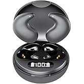 Wireless Invisible Sleep Headphones, Small Flat Fit Comfort Ware Sleeping Earbuds for Side Sleepers, Long Playtime LED Power Display Water Resistant Earphones for Sleeping Running Sports (Black)