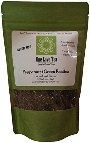One Love Tea - Peppermint Green Rooibos - 3 Oz Loose Leaf Tisane