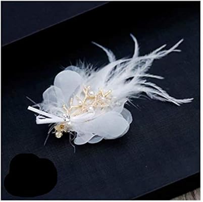 White Feather Hair Clip For Women Wedding Bridal Christmas Party