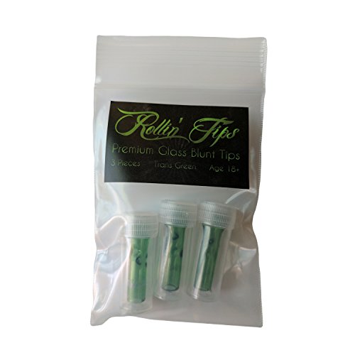 3 Rollintips Green Glass Blunt Filter Tips For Hand Rolled Cigarettes