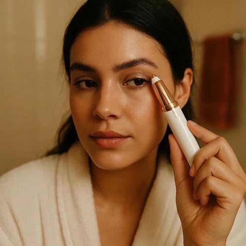 Lumina - Caneta Depiladora de Sobrancelha, Nariz e Buço Elétrica Profissional, Removedora de Pelos Faciais Indolor com Luz LED, Portátil e Recarregável via USB - Depiladora de Alta Precisão