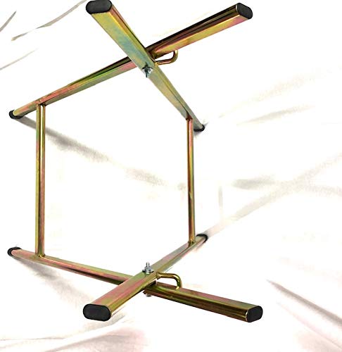 ANDRYS - Faltbarer Holzspalter aus kaltverzinktem Stahl, Farbe tropisch Gold, mit Schrauben und schwarzen PVC-Kappen. – Bild 7