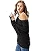 GLOSTORY Women's Casual Long Sleeve Loose Blouses Batwing Sleeve Off Shoulder T-Shirt Tops 2695