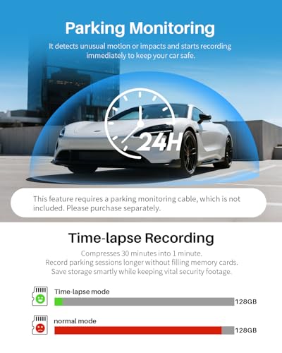 KAWA 2K 1296P QHD Mini Car Camera, Voice Control Dashcam, G-Sensor, Free 32GB TF Card, Built-in WiFi, APP Control, WDR/3D DNR Night Vision, 24H Parking Mode