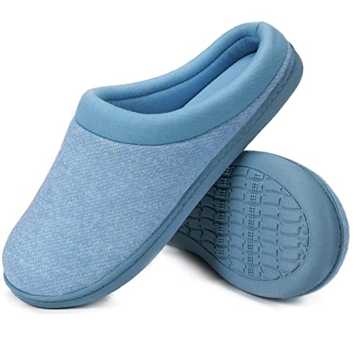 HomeTop Women's Comfort Slip On Memory Foam Slippers French Terry Lining House Slippers w