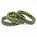 Natural Canadian Nephrite Gemstone Faceted 14mm Oval Beads Stretch Bracelet 7